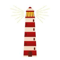 un phare en style cartoon isolé sur fond blanc, élément pour affiche, carte, conception d'impression vecteur