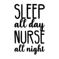 dormir toute la journée infirmière toute la nuit vecteur