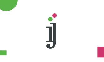 alphabet lettres initiales monogramme logo ij, ji, i et j vecteur