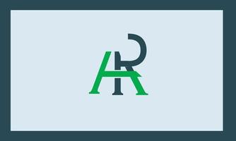 alphabet lettres initiales monogramme logo ar, ra, a et r vecteur