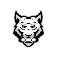 création de logo de mascotte de rouleau de tigre vecteur