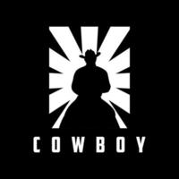 création de logo de cow-boy cool vecteur