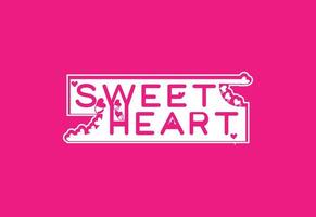 modèle de conception de t-shirt, autocollant et logo sweet heart vecteur