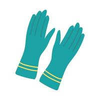 gants en caoutchouc pour le jardinage. collection de printemps. illustration vectorielle plane vecteur
