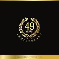 logo de luxe anniversaire 49 ans utilisé pour l'hôtel, le spa, le restaurant, le vip, la mode et l'identité de la marque premium. vecteur