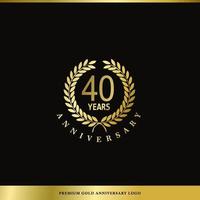 logo de luxe anniversaire 40 ans utilisé pour l'hôtel, le spa, le restaurant, le vip, la mode et l'identité de la marque premium. vecteur