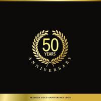 logo de luxe anniversaire 50 ans utilisé pour l'hôtel, le spa, le restaurant, le vip, la mode et l'identité de la marque premium. vecteur