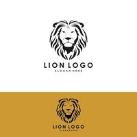 logo de lion icône logo de tête vecteur