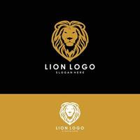 logo de lion icône logo de tête vecteur