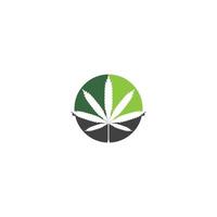 logo de feuille de cannabis vecteur