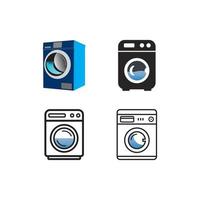 machine à laver ou icône de blanchisserie vecteur