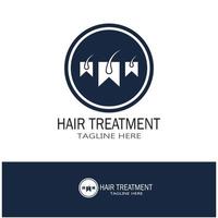 logo de traitement capillaire logo de greffe de cheveux illustration vectorielle de conception d'image vecteur