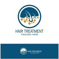 logo de traitement capillaire logo de greffe de cheveux illustration vectorielle de conception d'image vecteur