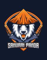 panda samouraï mascotte e-sport gaming logo vector design