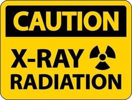 Attention x-ray rayonnement signe sur fond blanc vecteur