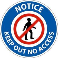 Avis d'interdiction d'accès signe sur fond blanc vecteur