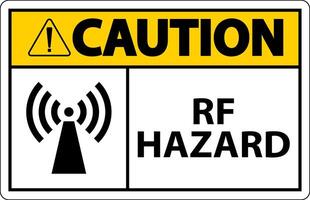 attention signe de danger rf sur fond blanc vecteur