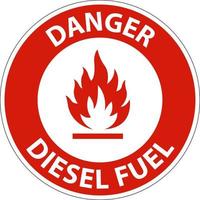 Danger carburant diesel signe sur fond blanc vecteur