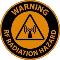avertissement danger de rayonnement rf autorisé seul signe sur fond blanc vecteur