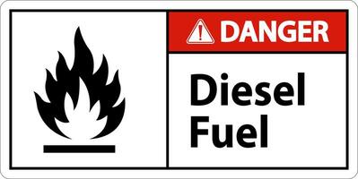 Danger carburant diesel signe sur fond blanc vecteur