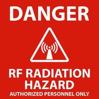 danger danger de rayonnement rf autorisé seul signe sur fond blanc vecteur