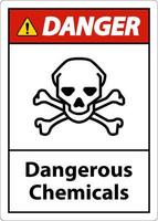 danger produits chimiques dangereux signe sur fond blanc vecteur