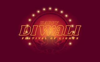vecteur de conception de bannière de félicitation festival traditionnel diwali, avec effet de lumière circulaire