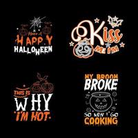 jeu de typographie de lettrage halloween. conception de typographie halloween heureux. vecteur