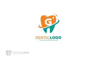 g logo dentiste pour l'entreprise de marque. illustration vectorielle de modèle de lettre pour votre marque. vecteur