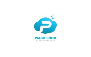 nuage de logo p pour la société de marque. illustration vectorielle de modèle de lettre pour votre marque. vecteur