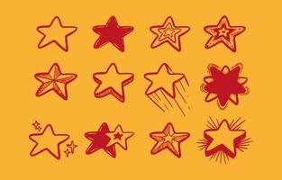 icône d'étoiles de doodle mignon vecteur
