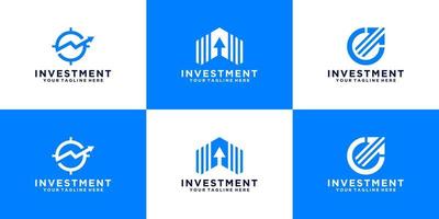 collection d'inspiration de conception de logo d'investissement financier avec flèche abstraite vecteur