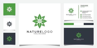 concept de conception de logo vectoriel maison nature