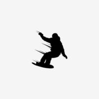 conception simple de vecteur de snowboard. silhouette.