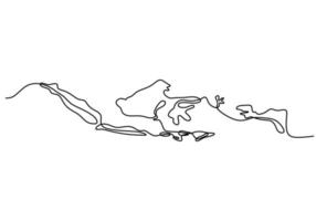 un dessin continu à la main d'une seule ligne des îles d'indonésie vecteur