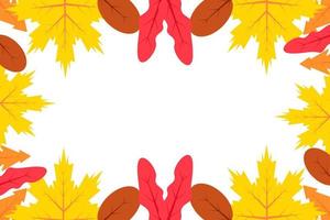 cadre de fond de feuilles d'automne pour cartes de voeux, affiches, bannières et promotions vecteur