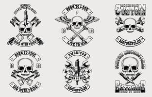 ensemble de logos de club de motocyclistes vecteur