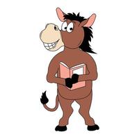 illustration de dessin animé animal mignon cheval vecteur