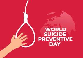 affiche de bannière de fond de la journée mondiale de prévention du suicide le 10 septembre. vecteur