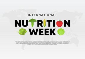 journée de la semaine internationale de la nutrition avec fruits et légumes en septembre vecteur