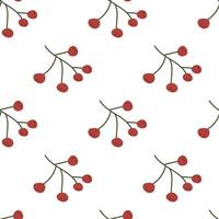 motif d'automne confortable et harmonieux avec des brindilles rouges avec des baies sur fond blanc. illustration vectorielle pour l'automne chaud, impression sur vêtements, emballage, tissu, papier. vecteur