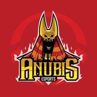 logo mascotte tête d'anubis vecteur