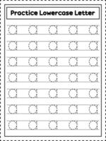 traçage des lettres de l'alphabet abc. lettre minuscule a. pratique de l'écriture manuscrite pour les enfants d'âge préscolaire vecteur