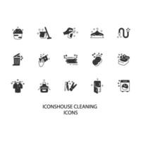 ensemble d'icônes de nettoyage de maison. éléments de vecteur de symbole de pack de nettoyage de maison pour le web infographique