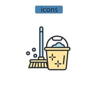 balayer les éléments de vecteur de symbole d'icônes pour le web infographique