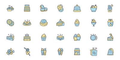 jeu d'icônes de desserts. éléments vectoriels de symboles de pack de desserts pour le web infographique vecteur