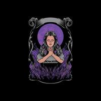 illustration de belle femme pour la conception de t-shirt vecteur