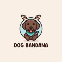 logo chien bandana vecteur