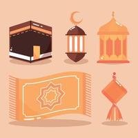 icônes religieuses islamiques vecteur