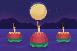 bougies de lune loy krathong vecteur